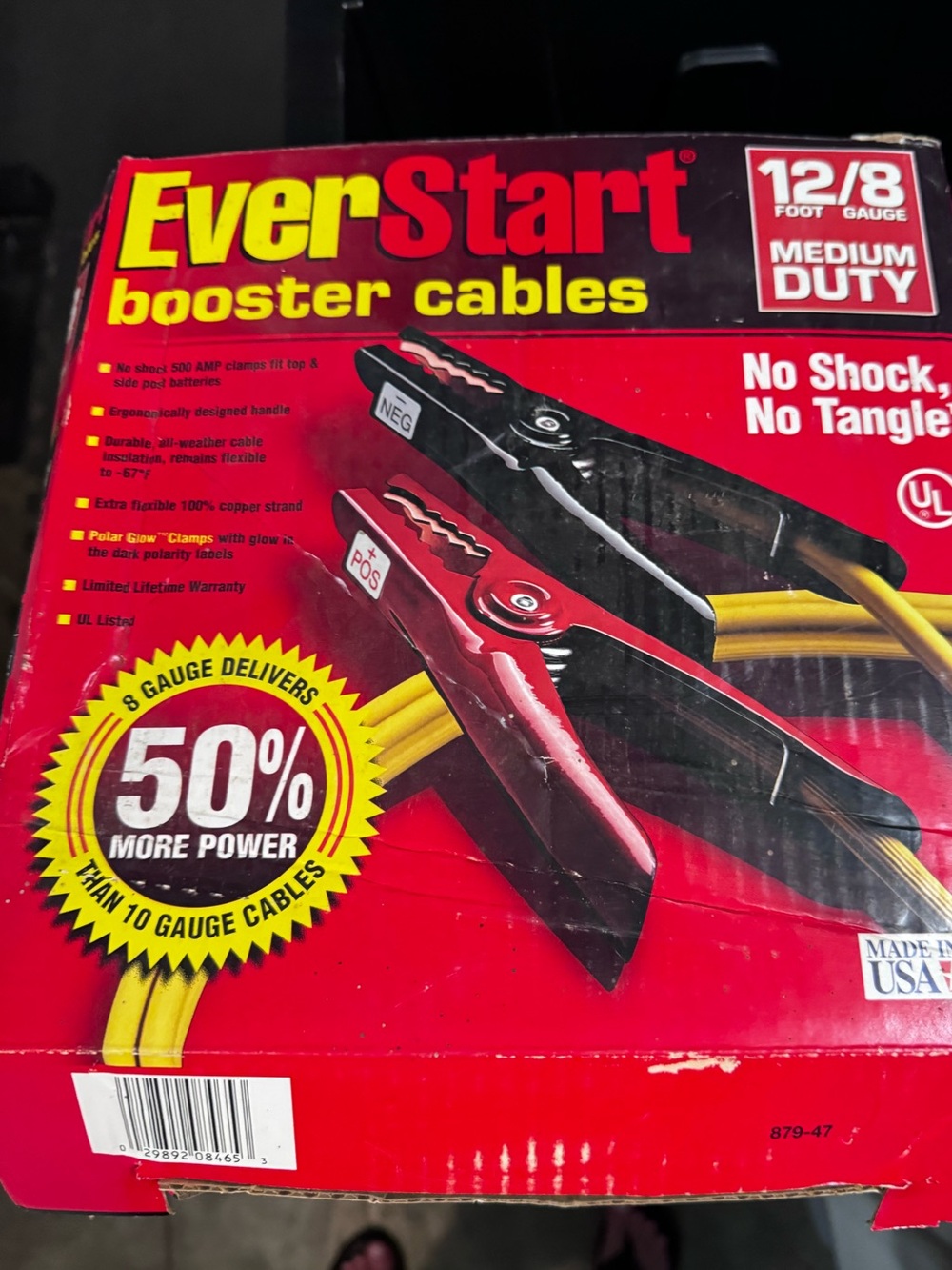 EverStart 12-foot, 8-gauge medium-duty booster cables